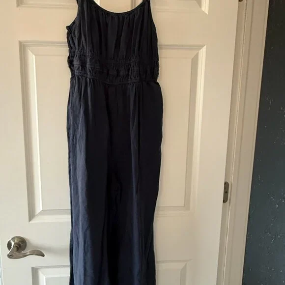Madewell Petite Linen-Blend Sophie Tank Wide-Leg Jumpsuit - Picture 5 of 7